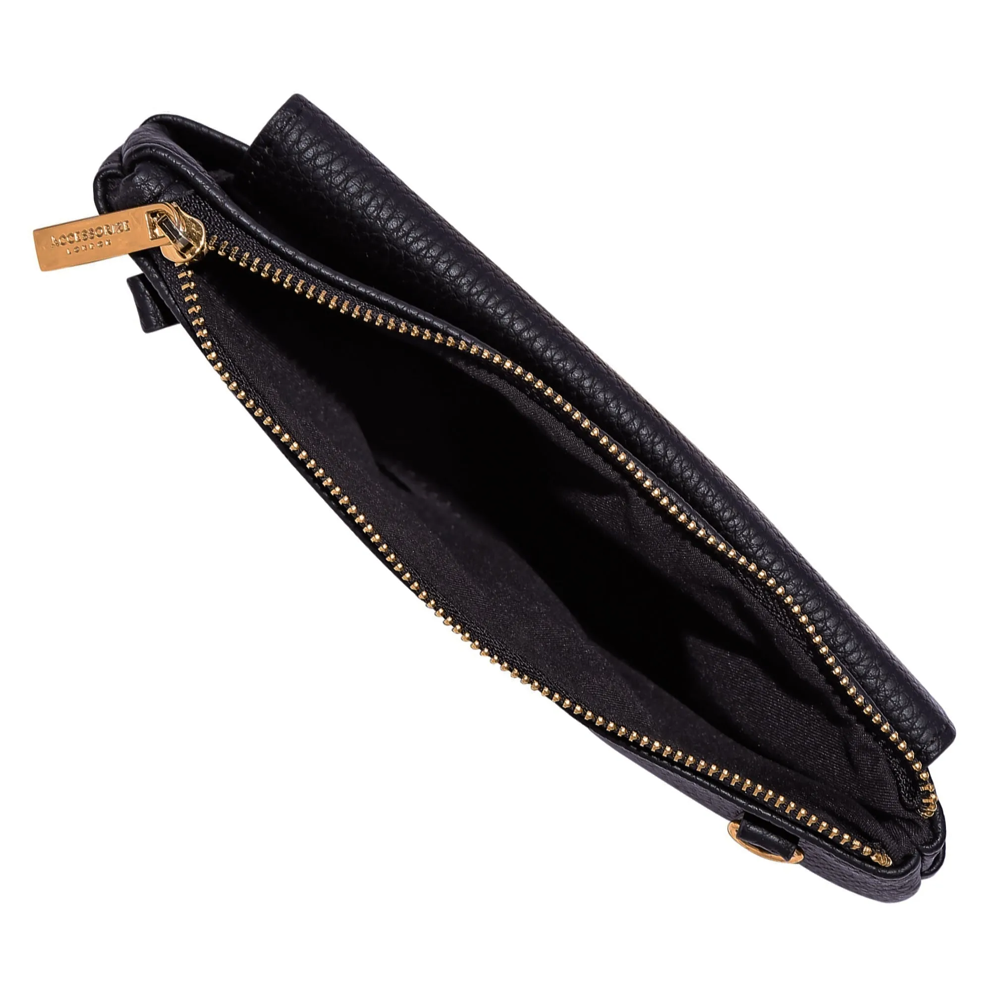 Accessorize London Women's Black Front Flap Phone Bag