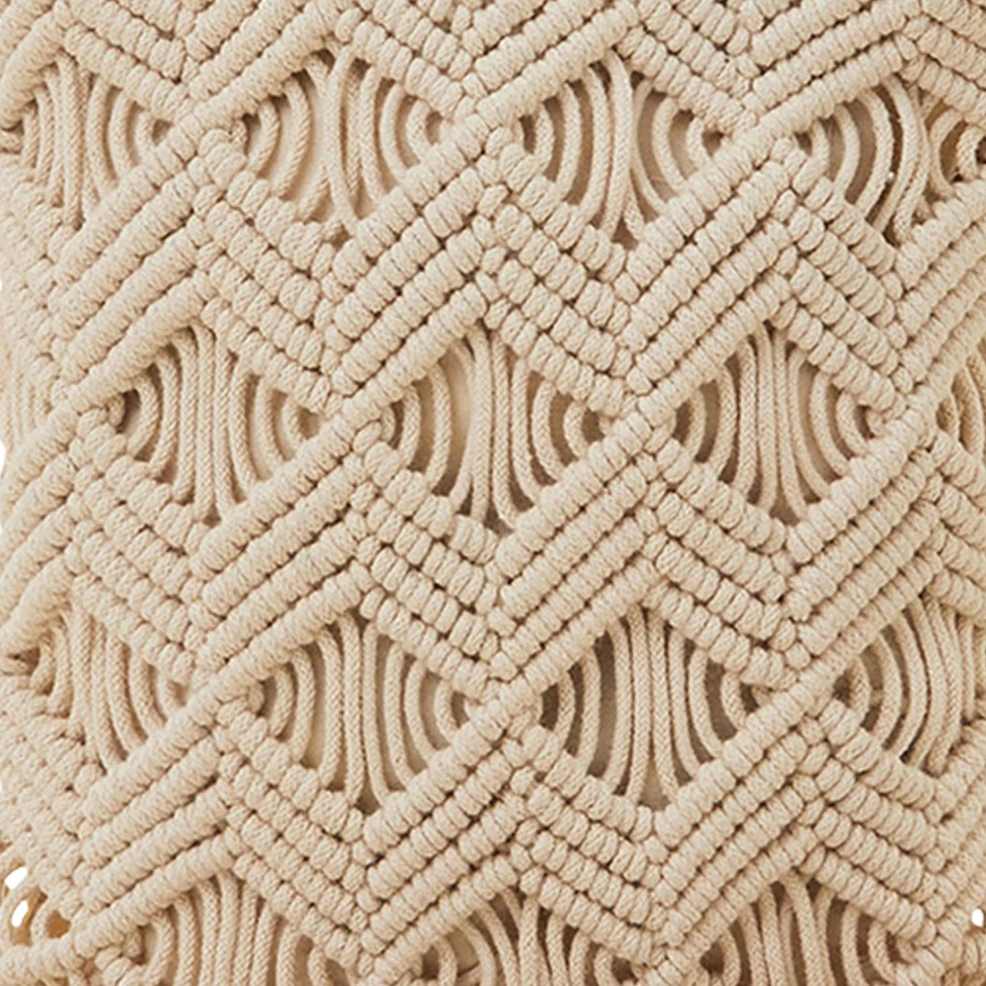 Accessorize London Women's Cream Macrame Fringe Phone Bag