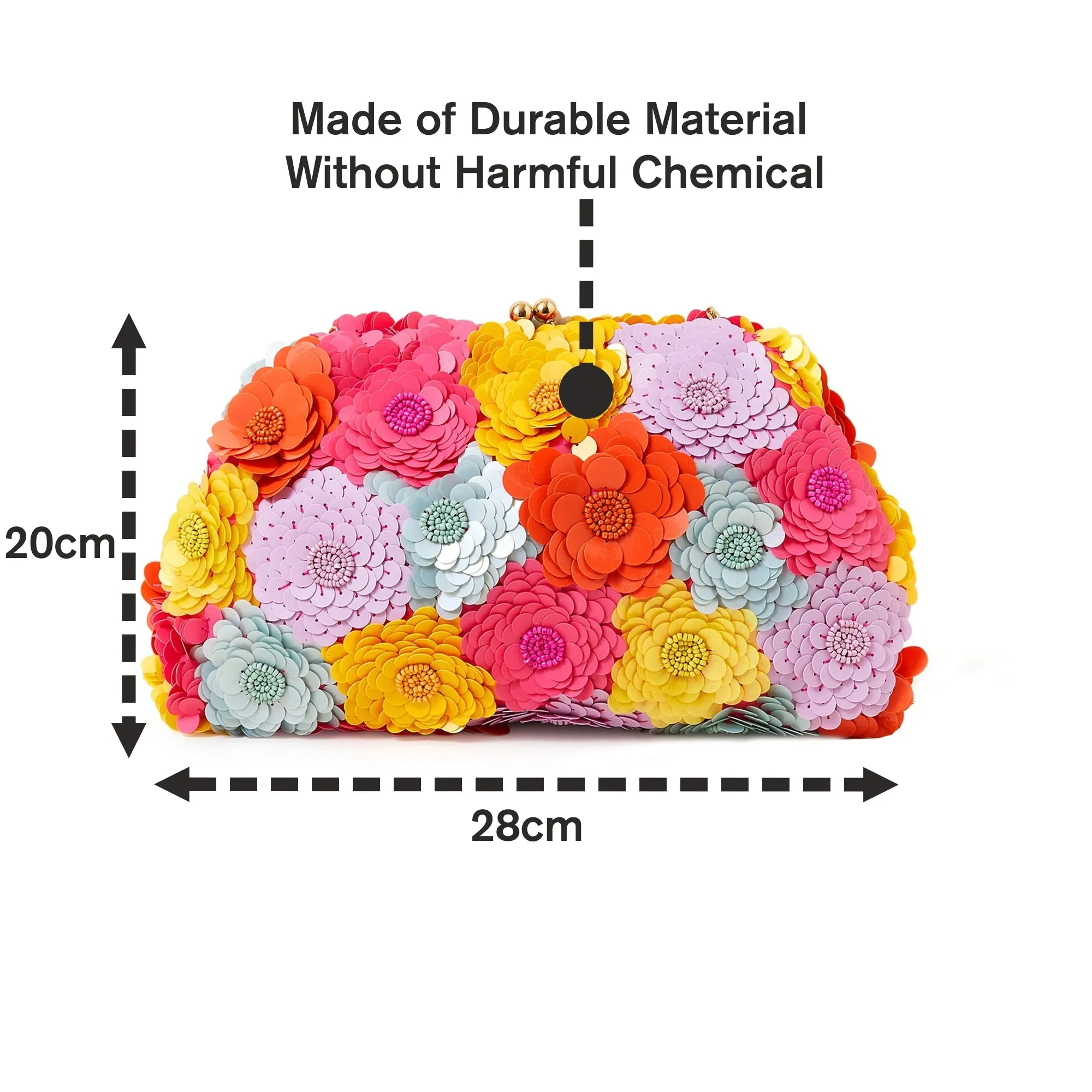 Accessorize London Women's Multi 3D Floral Cloud Clutch