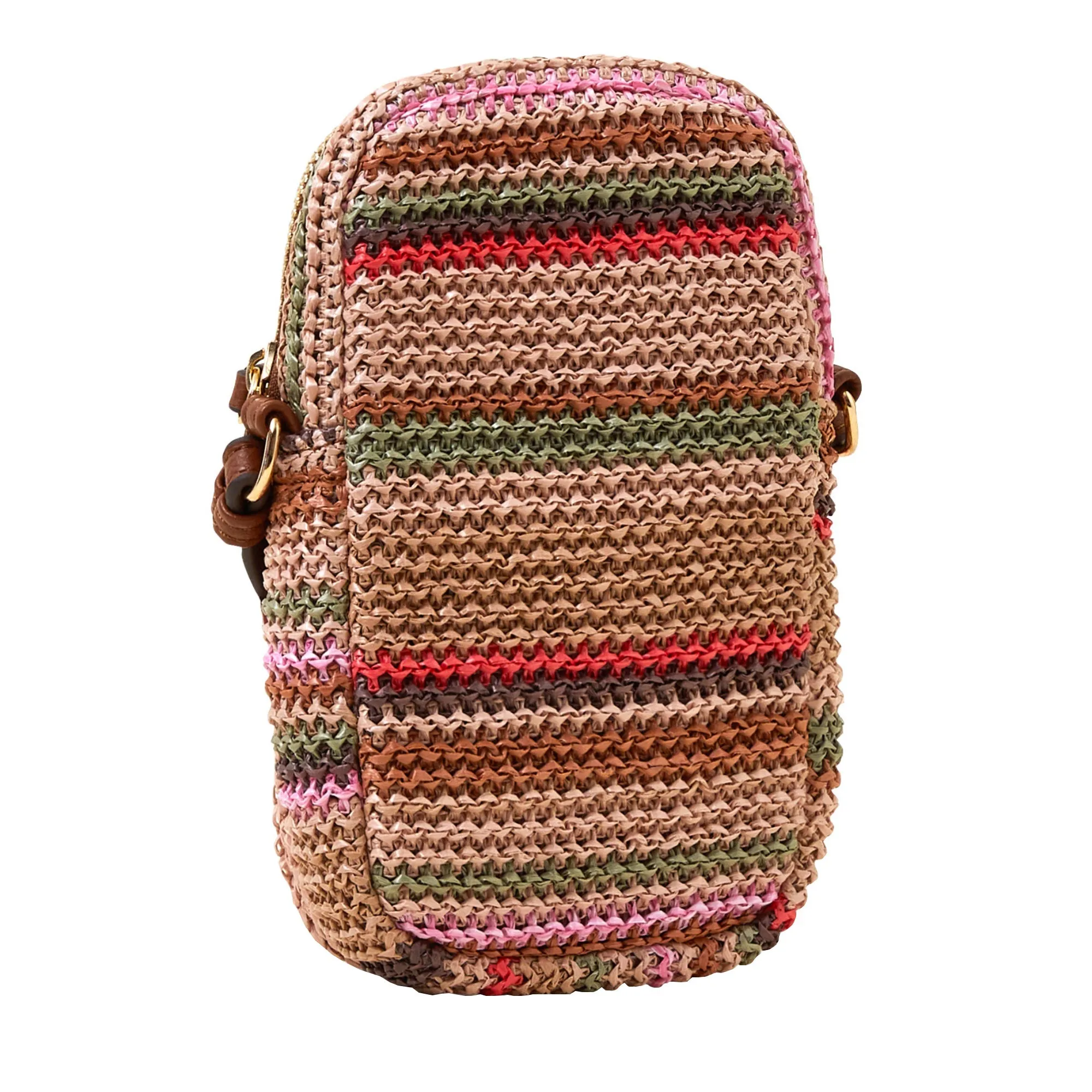 Accessorize London Women's Multi Stripe Raffia Phone Bag