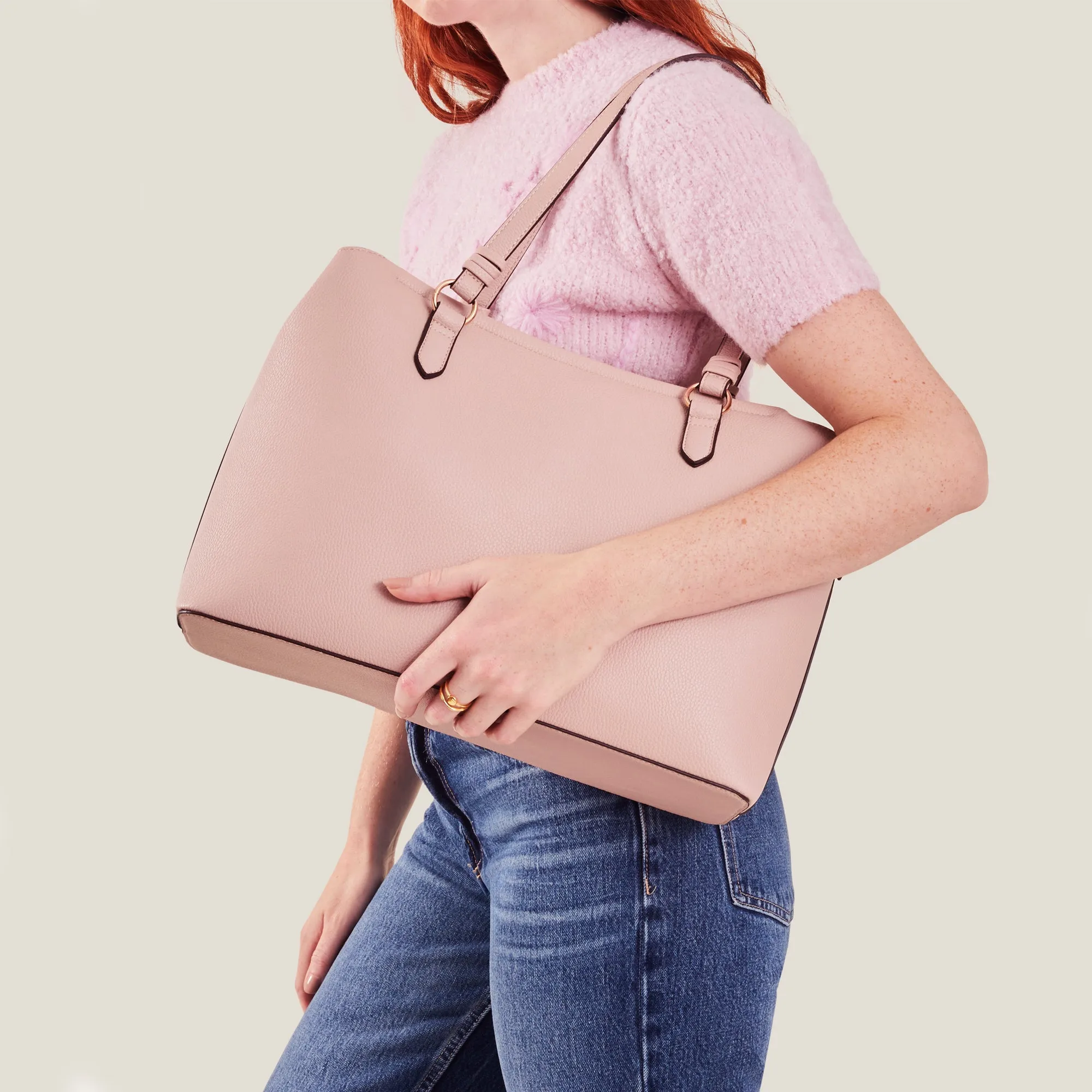 Accessorize London Women's Pink Tan Work Bag