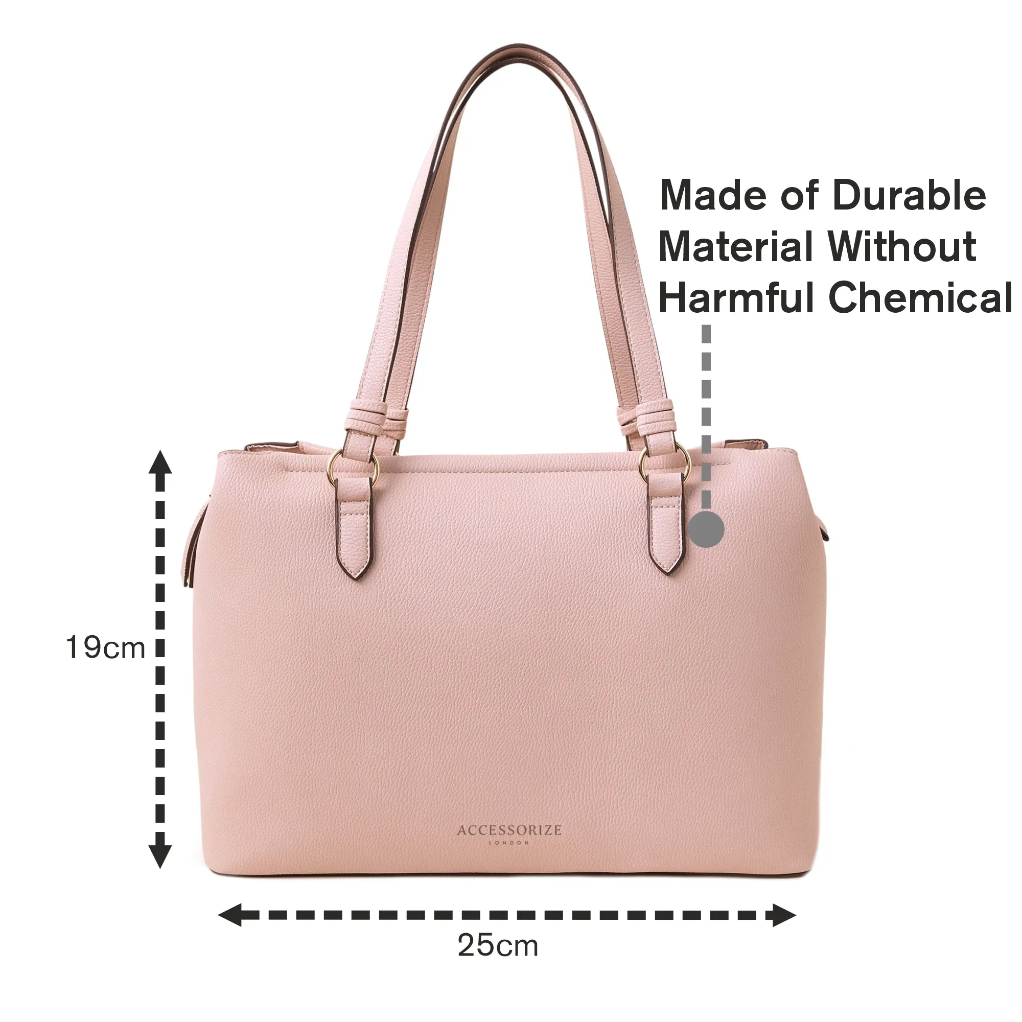 Accessorize London Women's Pink Tan Work Bag