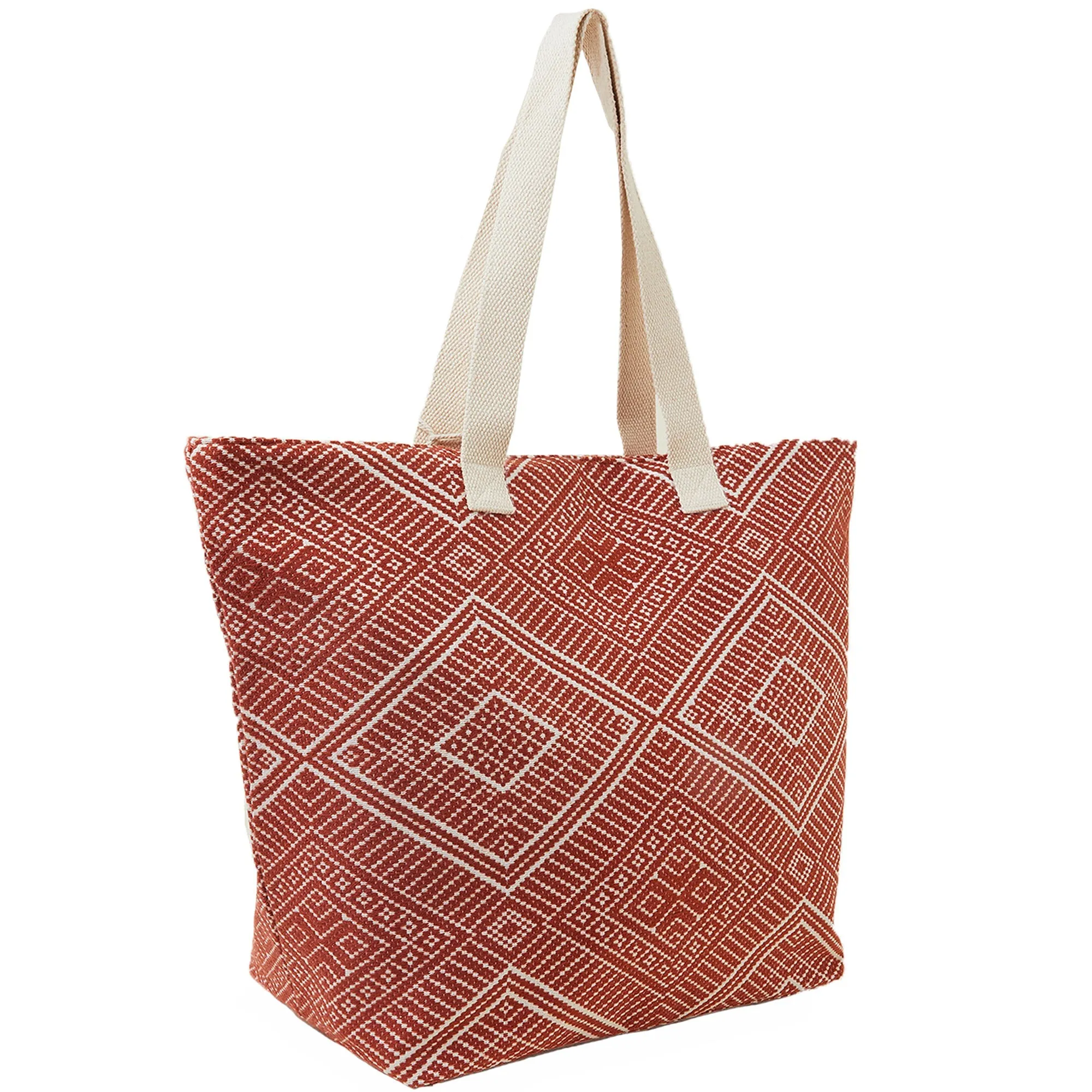 Accessorize London Women's Red Jacquard Tote Bag