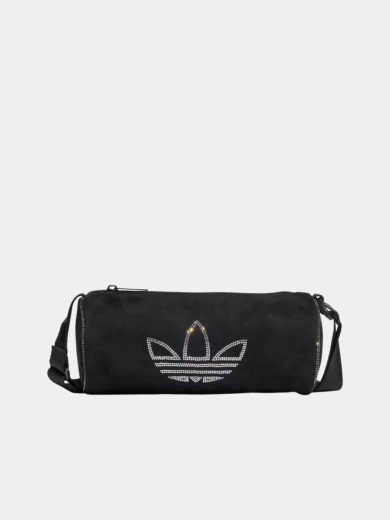 Adidas Womens Rhinestones Faux Suede Mini Duffel Bag - Black