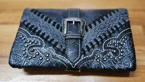 American Bling Crossbody Wallet/Clutch - Black with Buckle