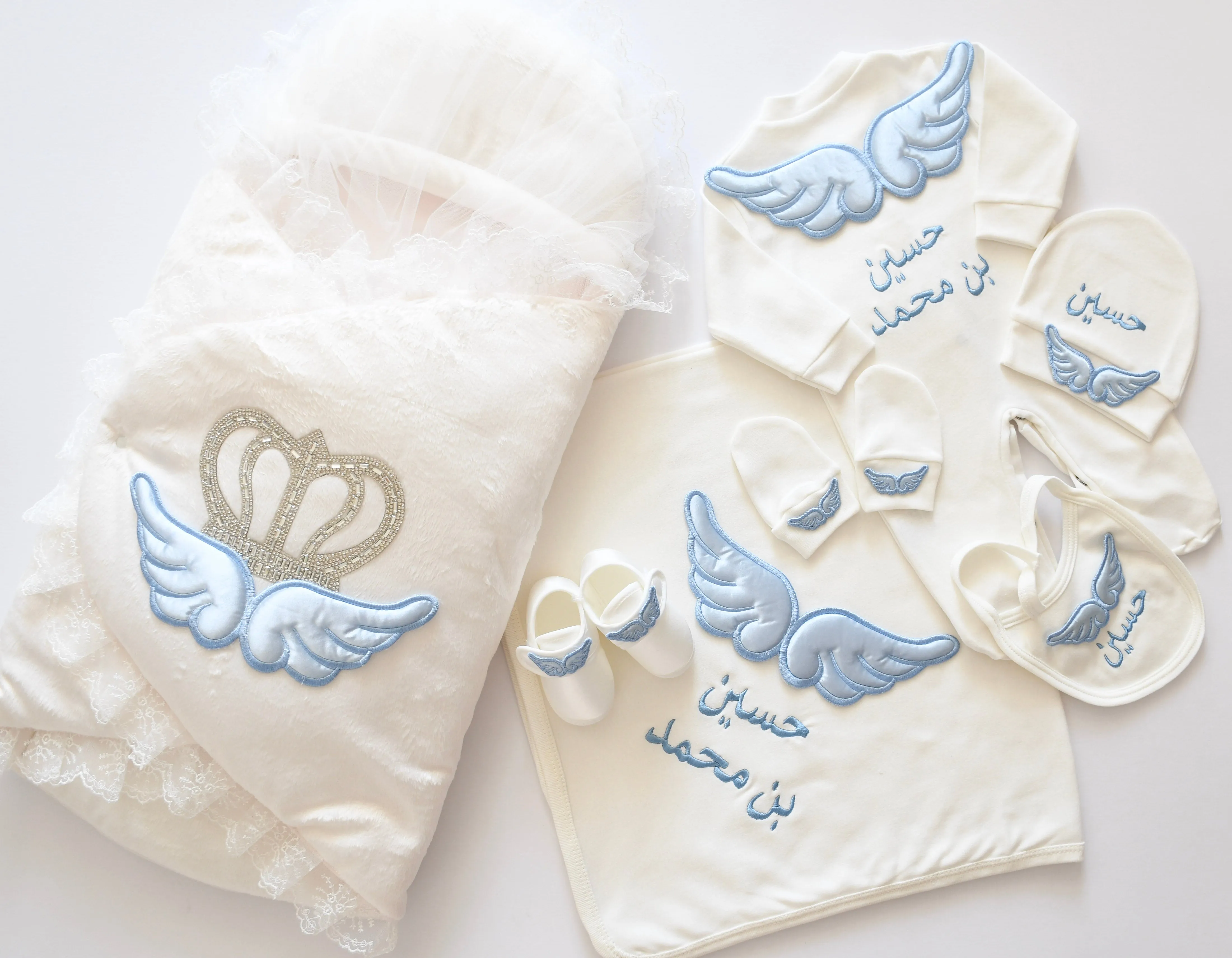 Baby Angel Embroidered Set