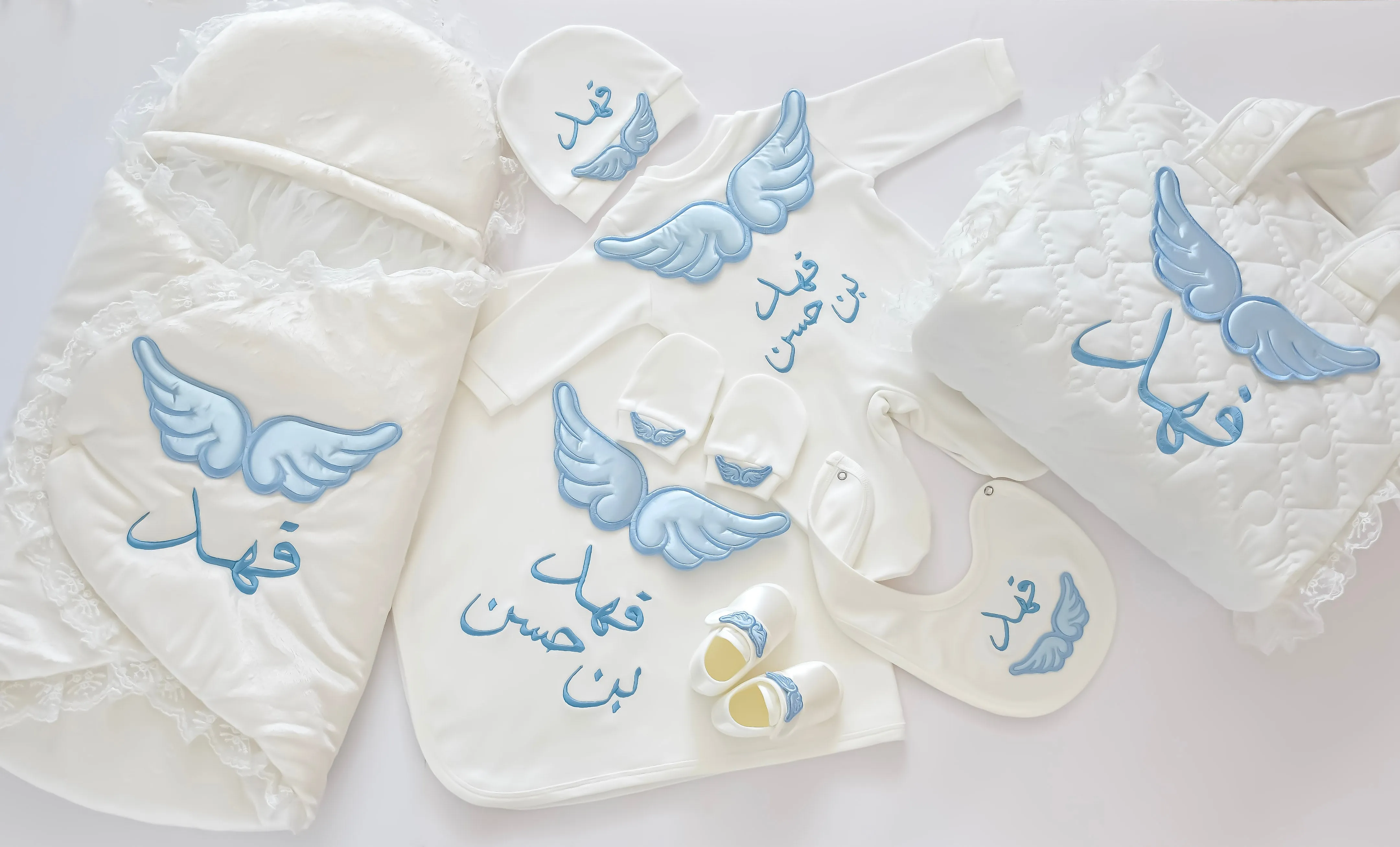 Baby Angel Embroidered Set