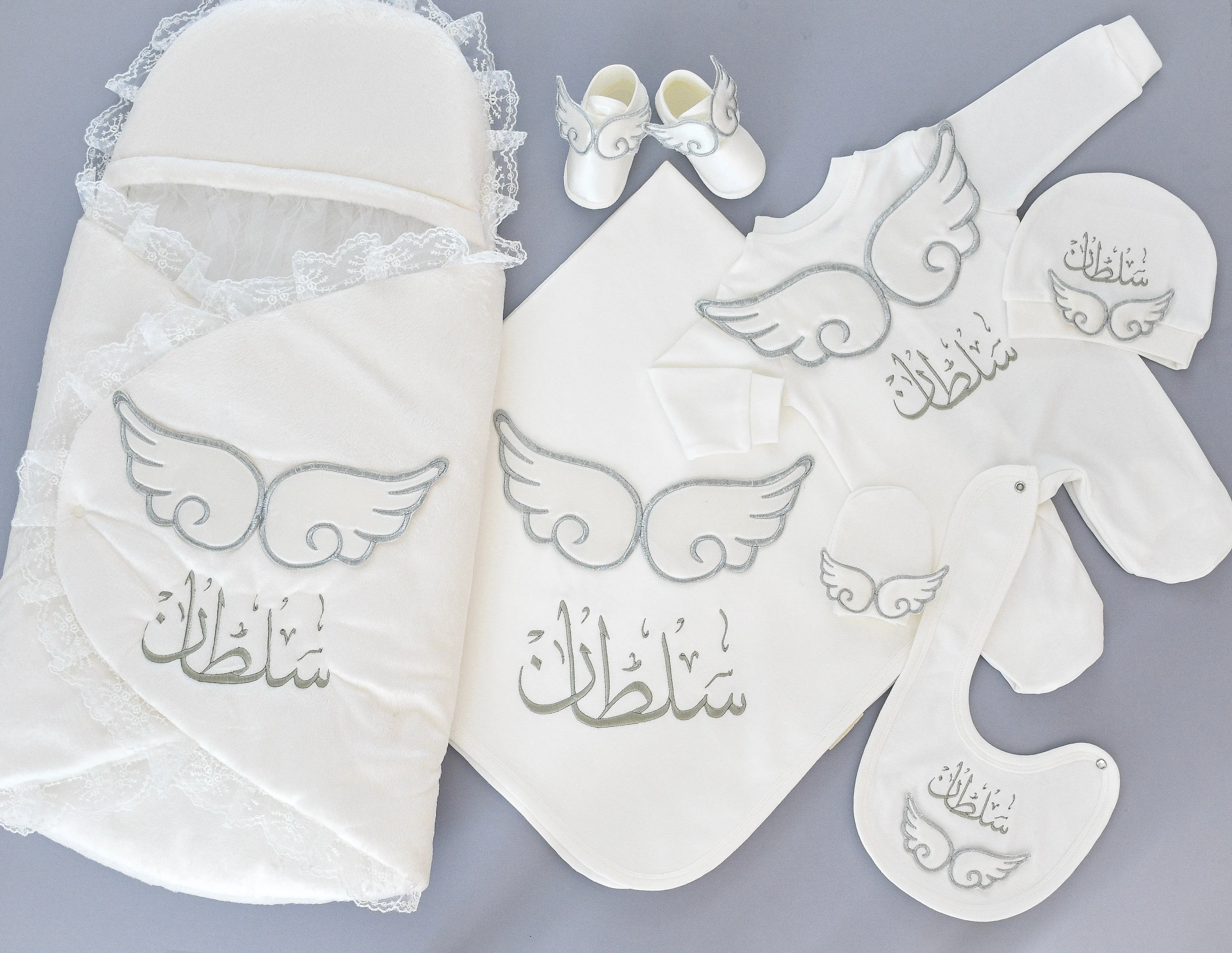 Baby Angel Embroidered Set