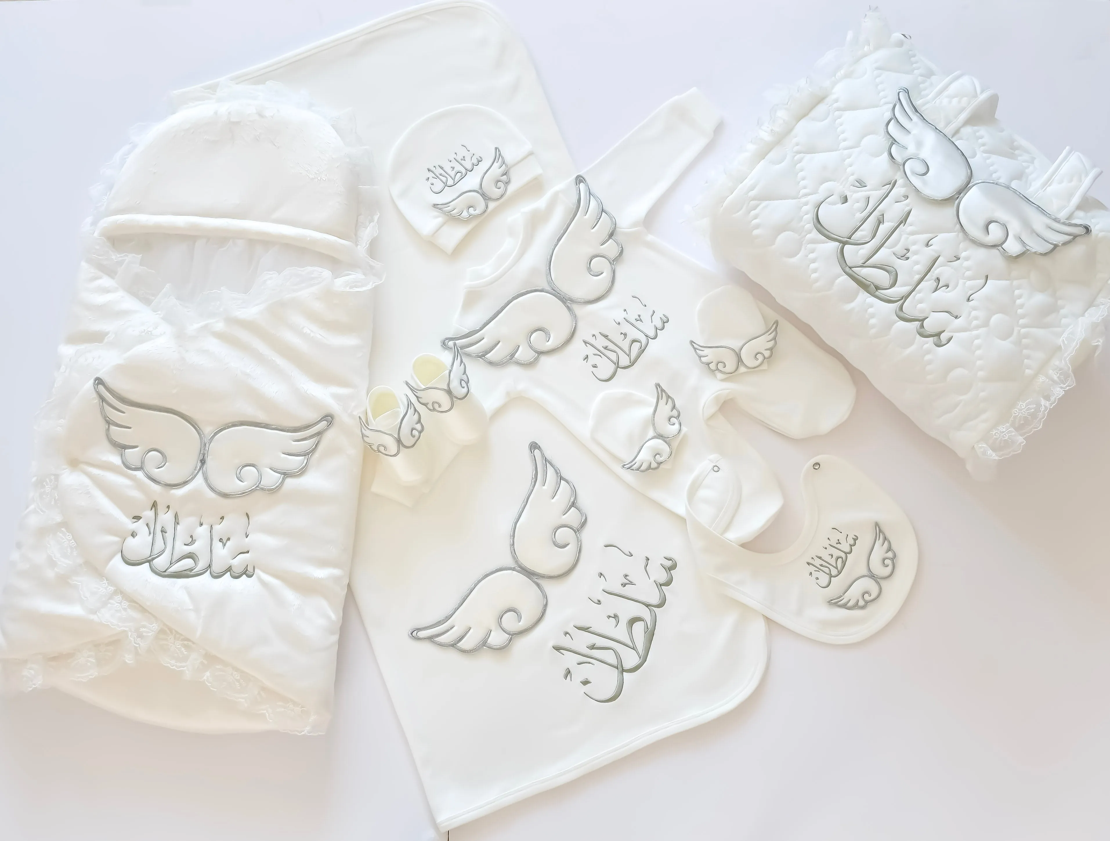 Baby Angel Embroidered Set