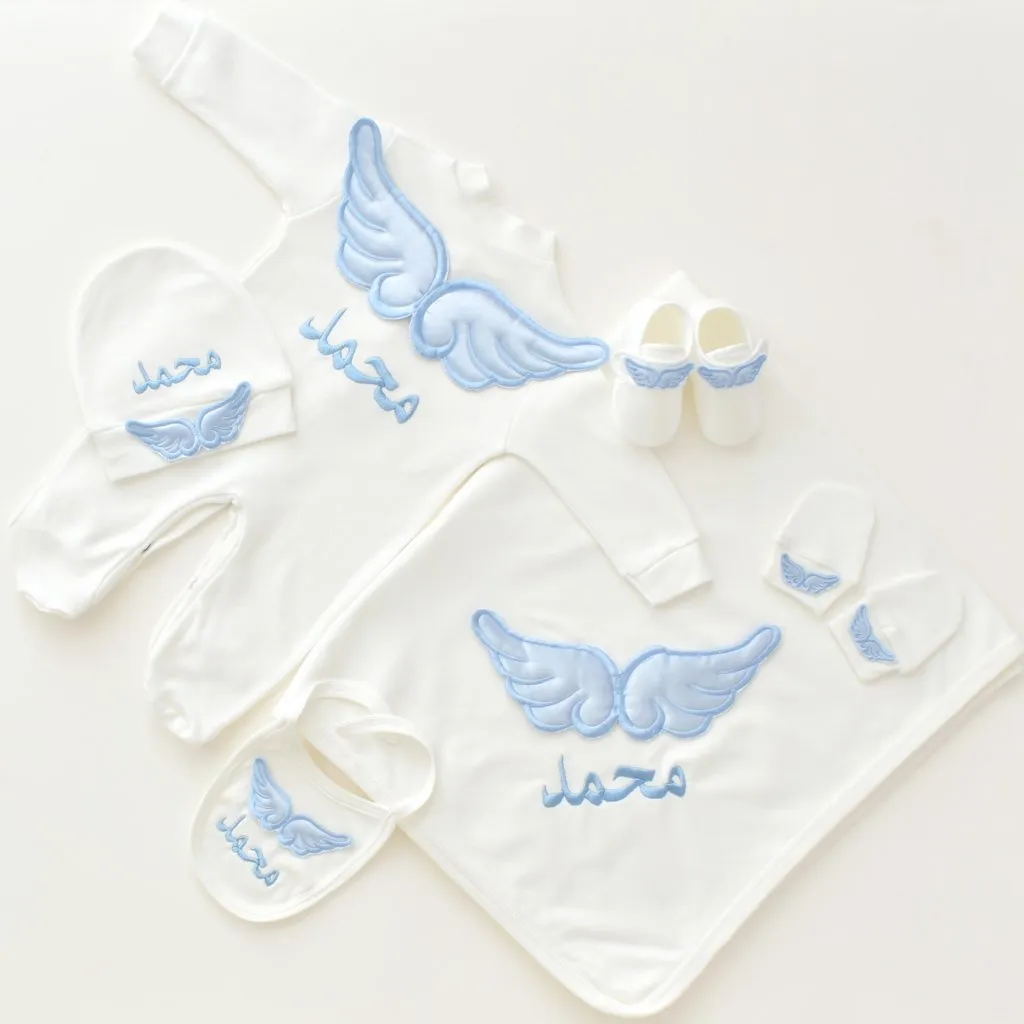 Baby Angel Embroidered Set