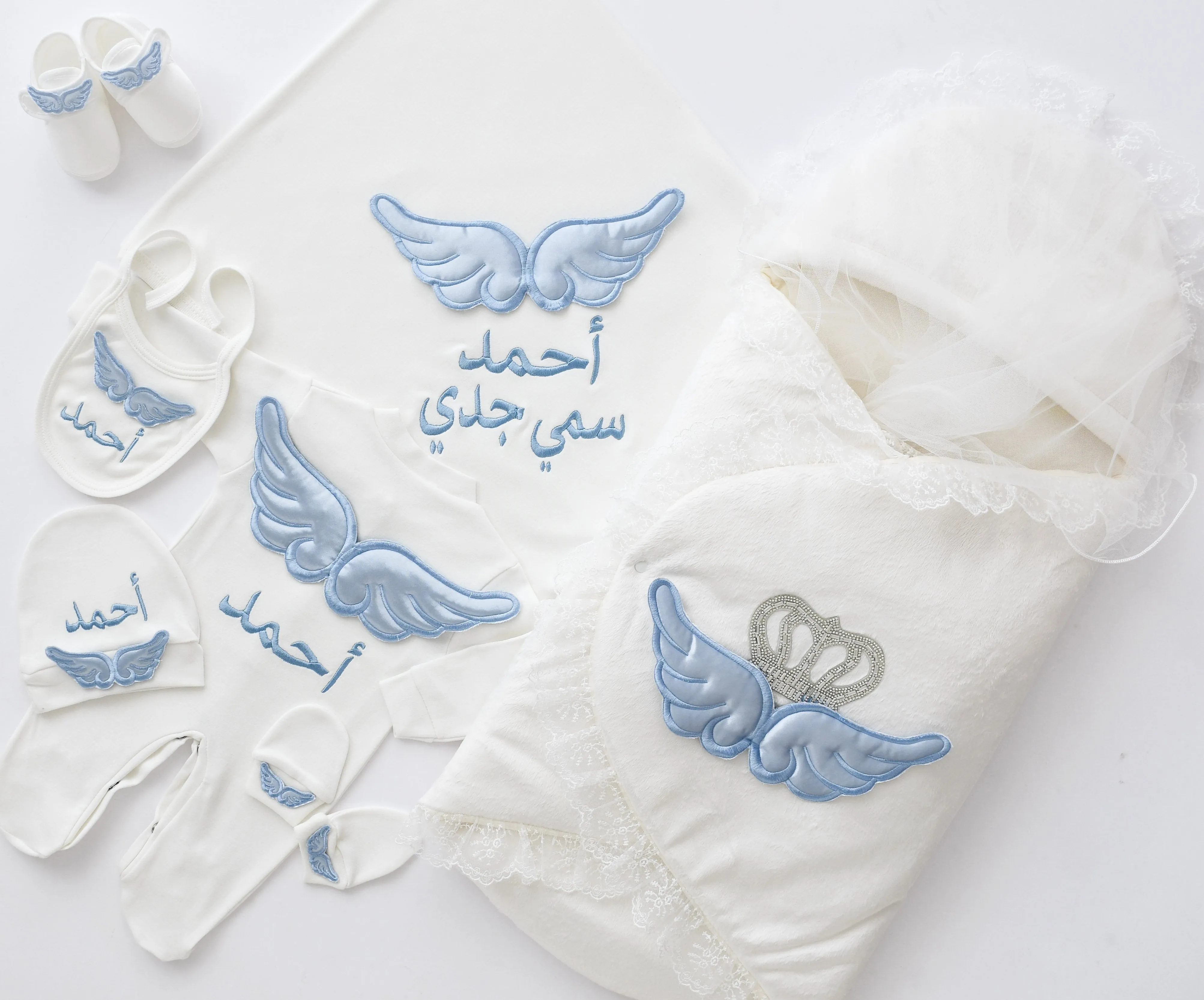 Baby Angel Embroidered Set