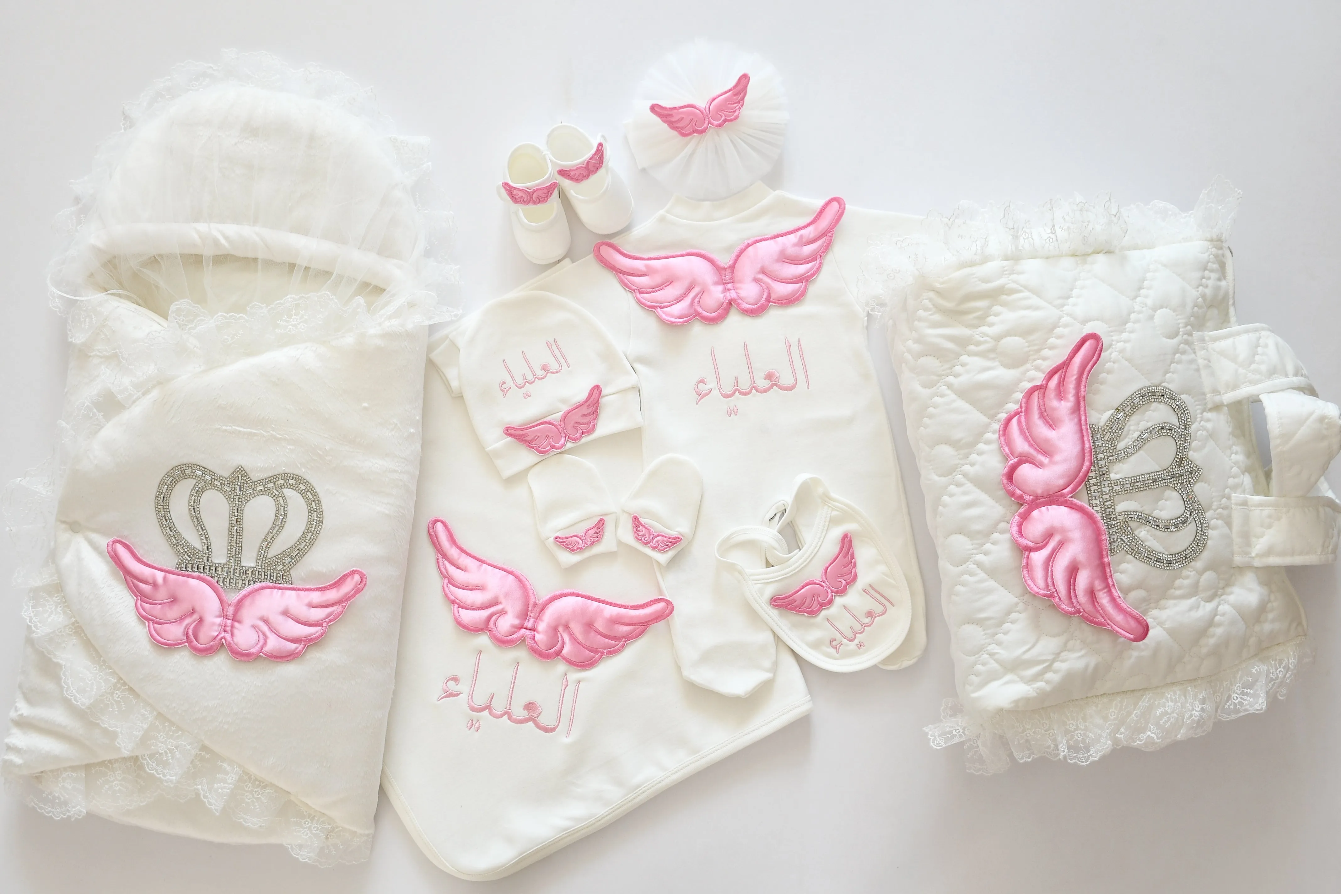 Baby Angel Embroidered Set