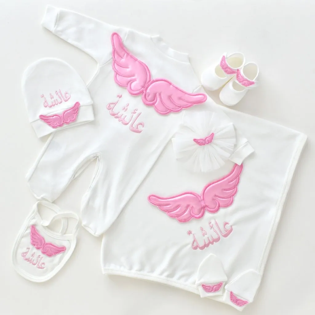 Baby Angel Embroidered Set