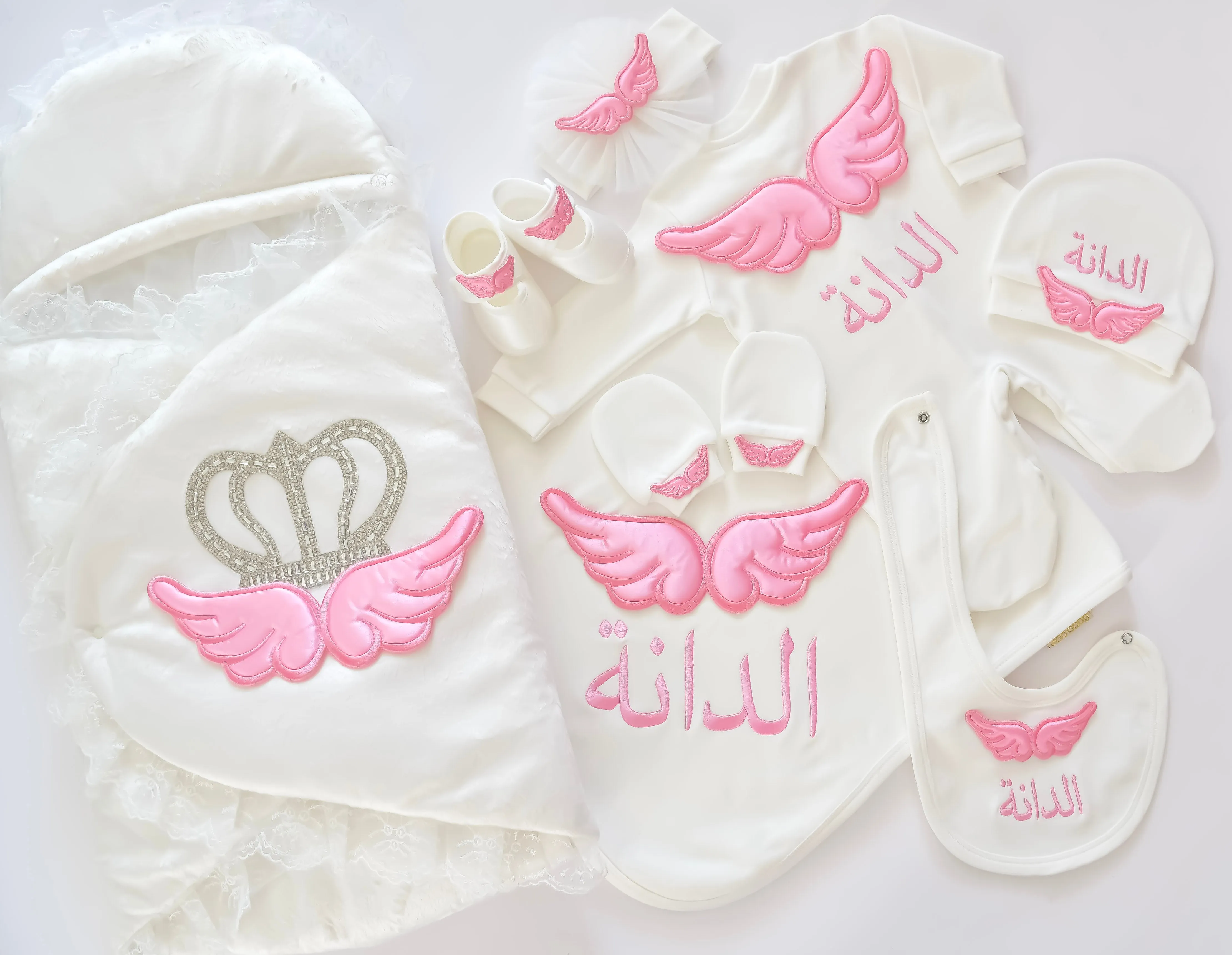 Baby Angel Embroidered Set