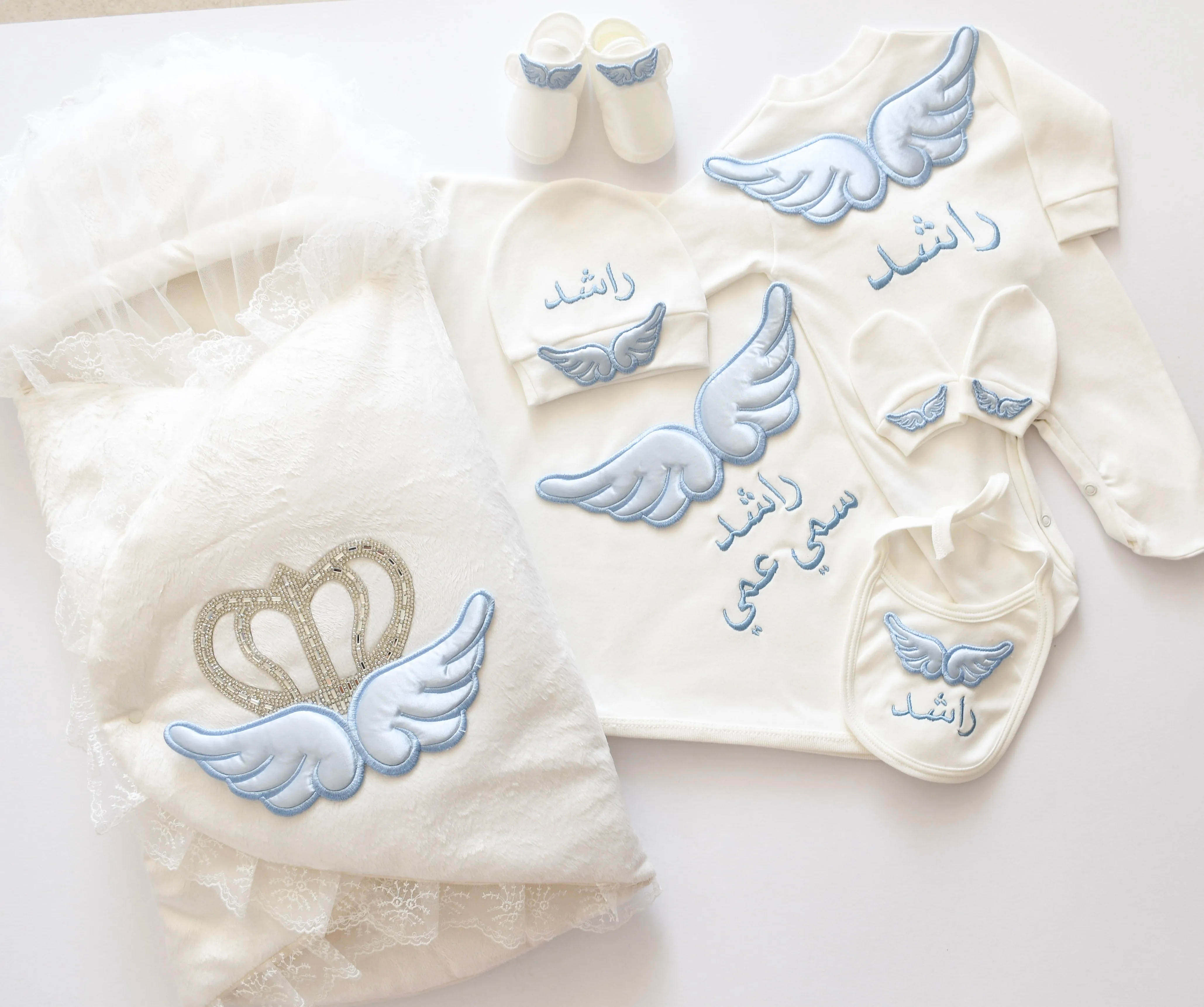 Baby Angel Embroidered Set