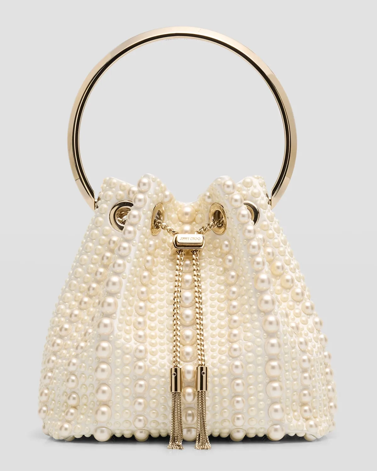 Bon Bon Pearly Satin Bucket Bag