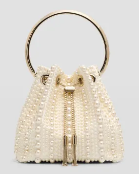 Bon Bon Pearly Satin Bucket Bag