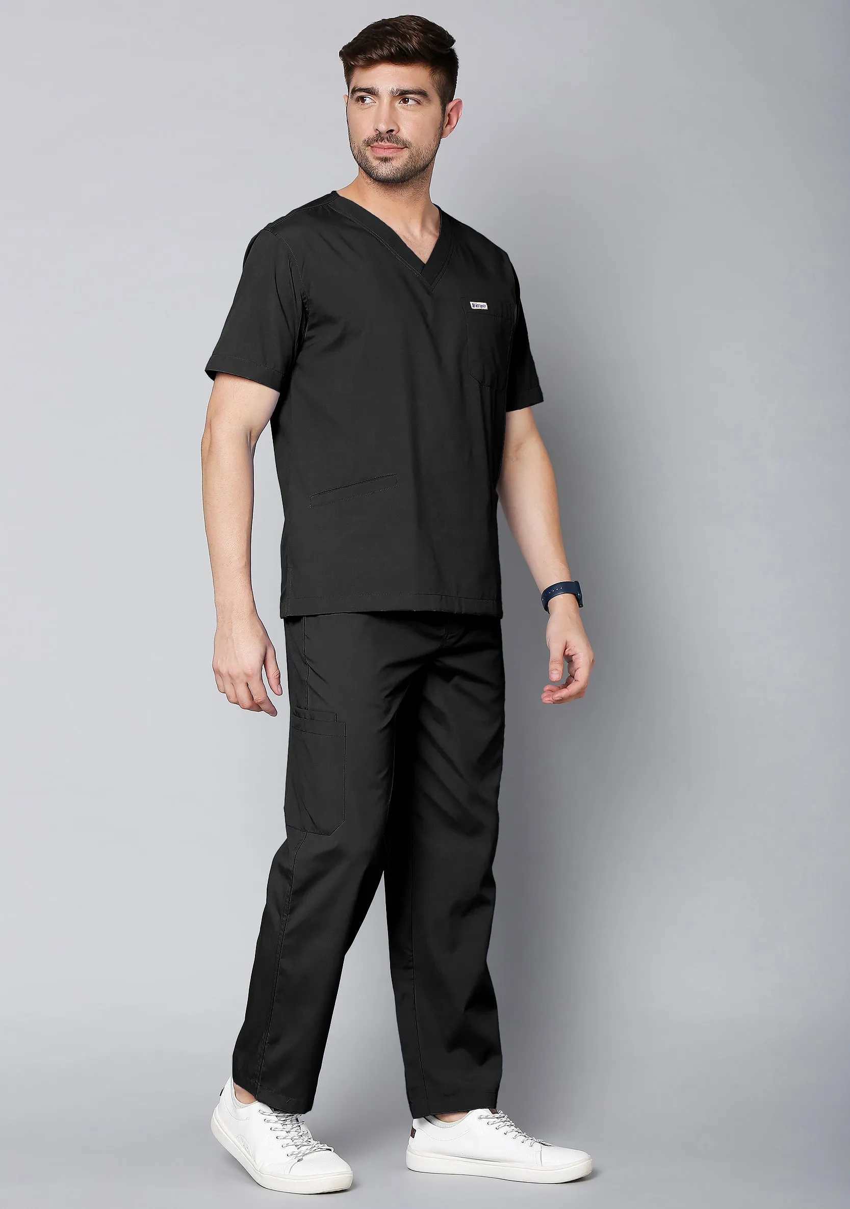 Classic Men's 10 Pocket (Black) Scrub