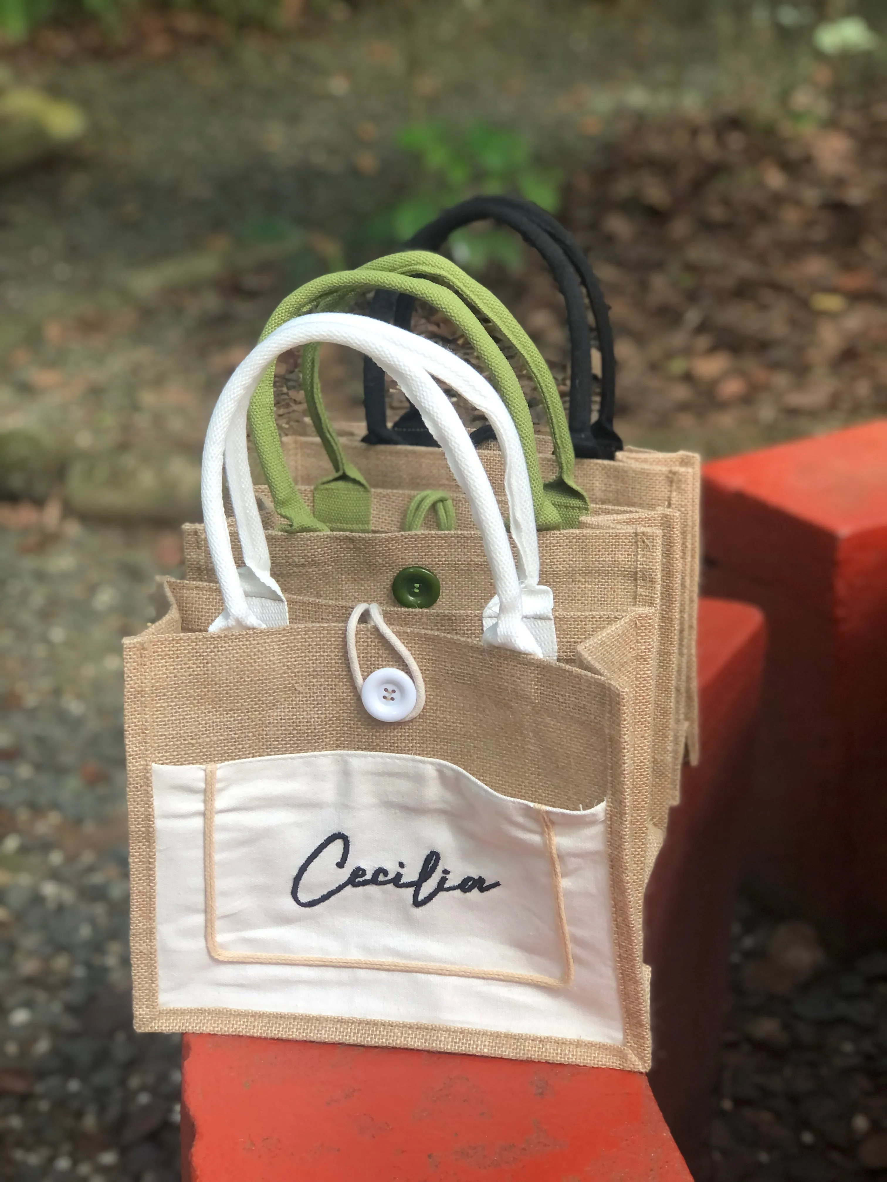 Colorful Linen Jute Bag