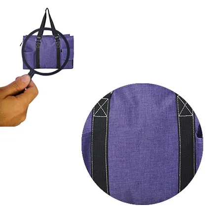 Crosshatch Purple NGIL Zippered Lined Caddy Organizer Tote Bag