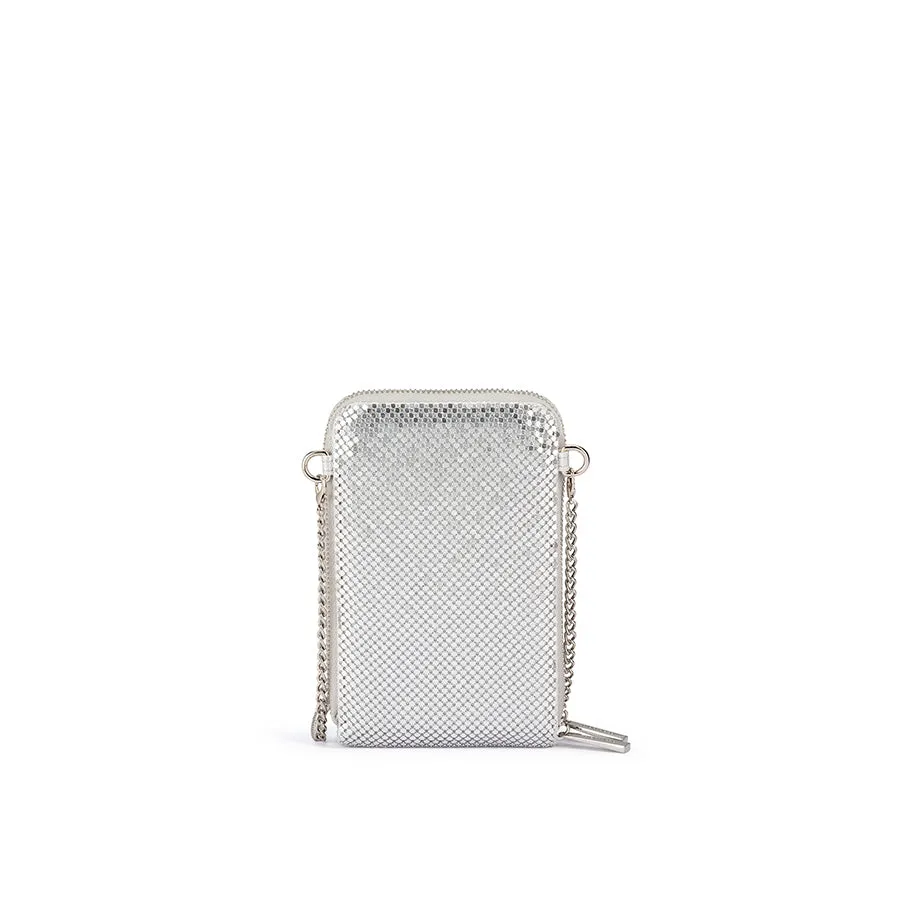 ELTON MESH CROSS BODY BAG - SILVER