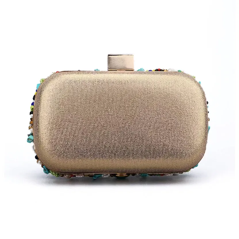 Evening Bag, Handmade Lucky Stone Clutch, Bridal Clutch -i7bags