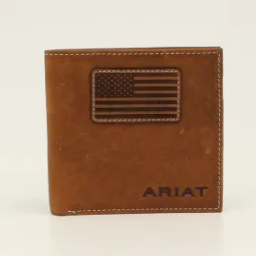 FLAG PATCH MEDIUM BROWN ARIAT BIFOLD WALLET