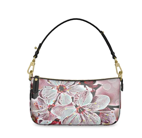 Floral Embosses: Pictorial Cherry Blossoms 01-03 Designer Baquette Bag (Shoulder/Grab Strap)