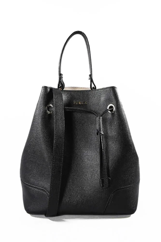 Furla Black Bucket Bag w/ Strap