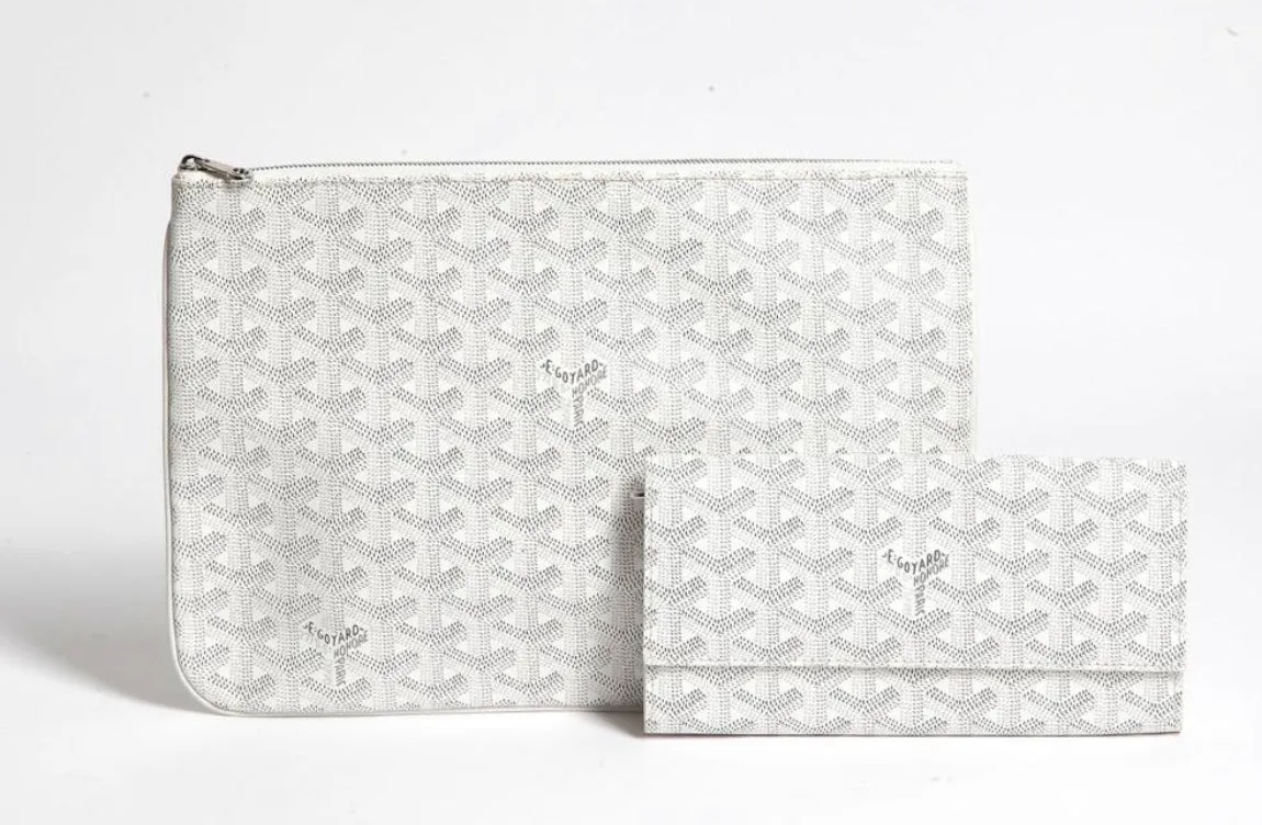 Goyard White Goyardine Coated Canvas Varenne Continental Wallet