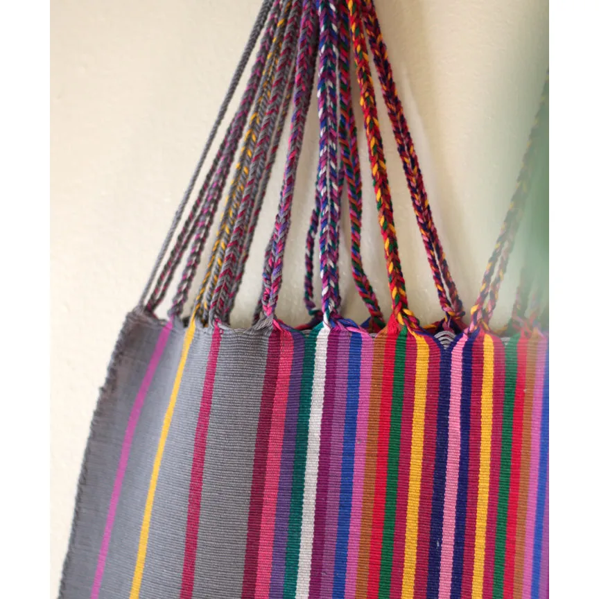 Grey with Rainbow Stripes La Rayas Tote