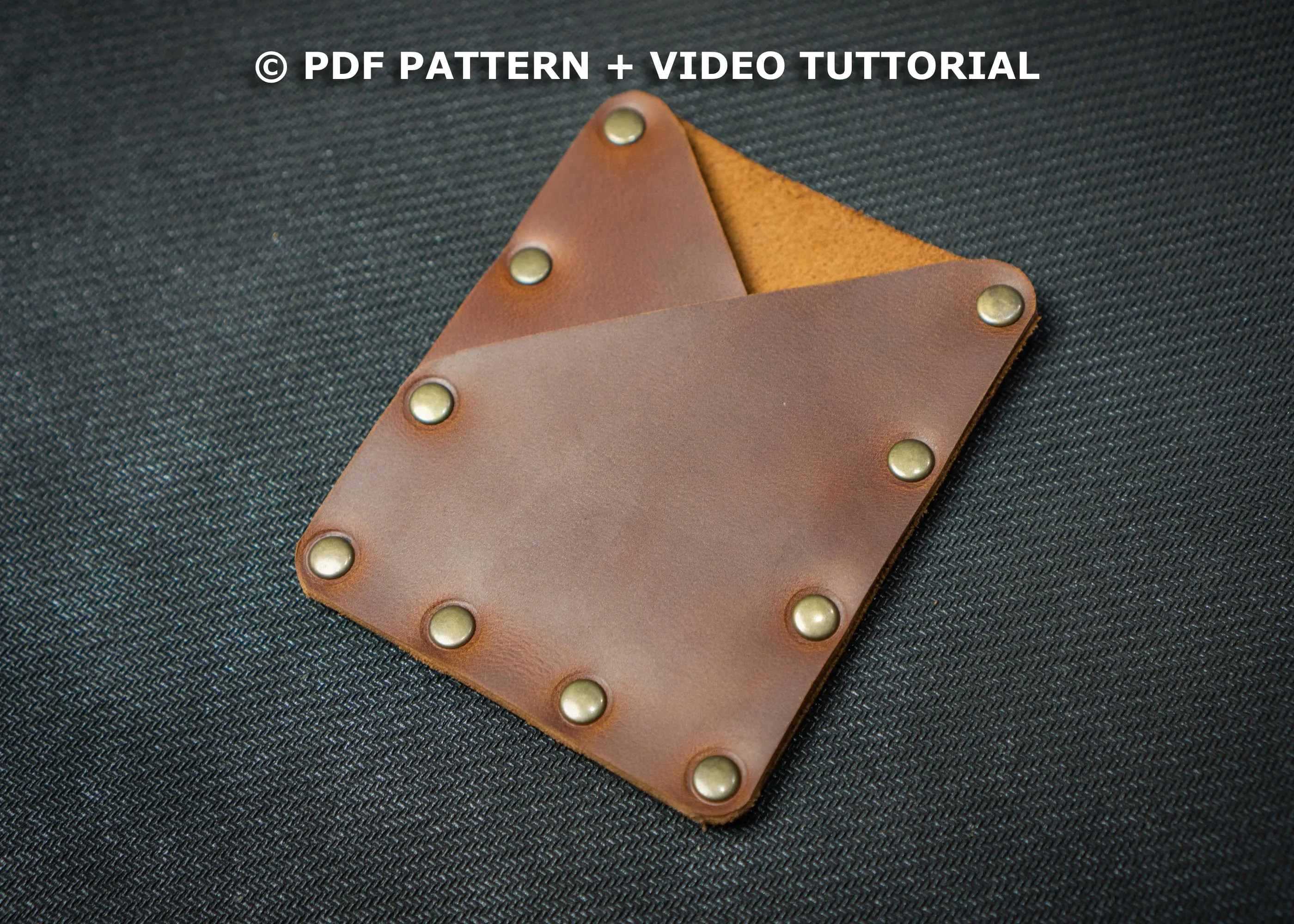 LEATHER PATTERN | Leather Card Pouch, PDF Pattern, Video Tutorial, DIY