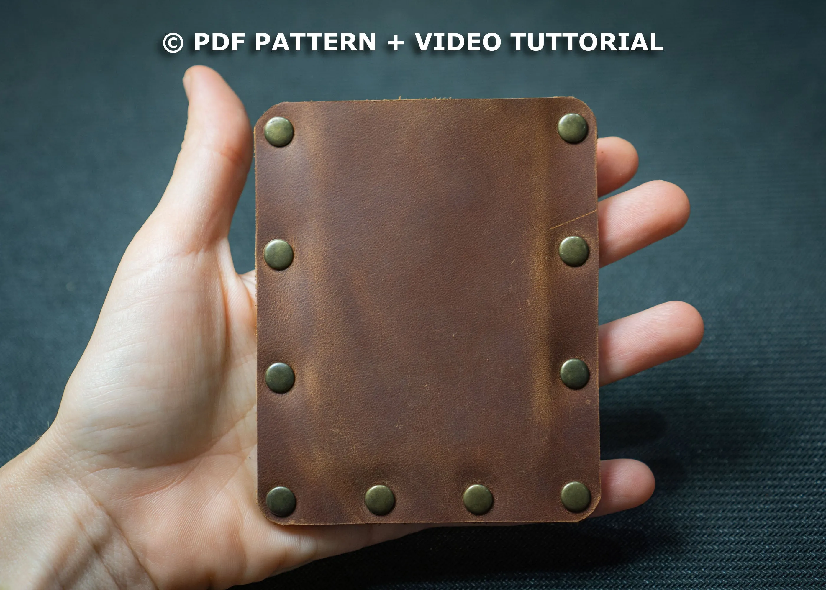 LEATHER PATTERN | Leather Card Pouch, PDF Pattern, Video Tutorial, DIY