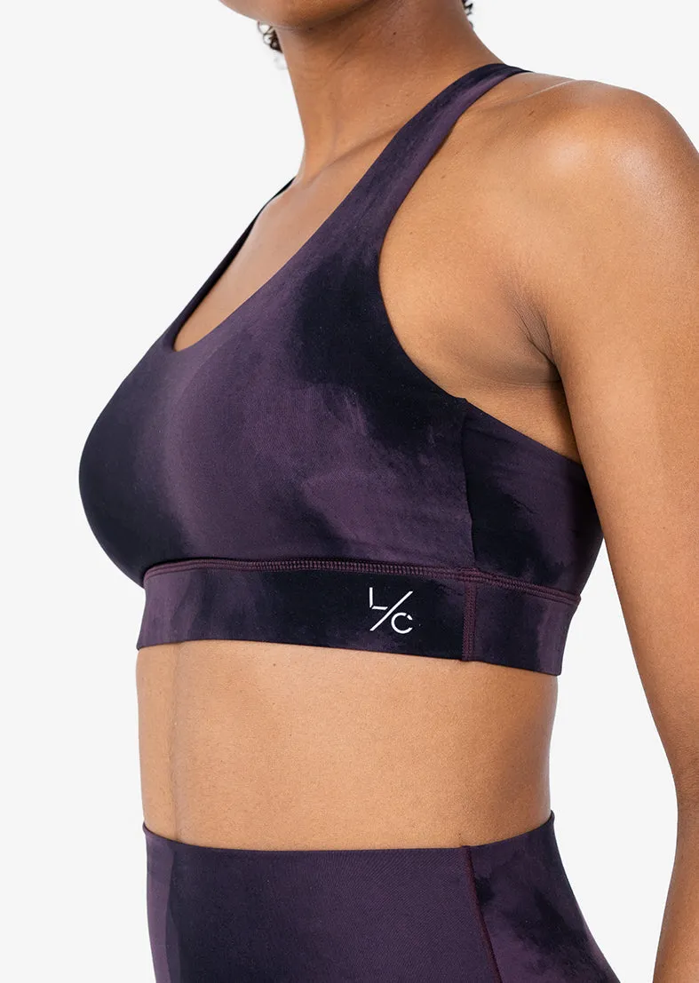 Life Active Marble Bra Mulberry Black