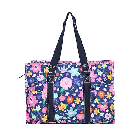 Lilac Floral NGIL Zippered Caddy Organizer Tote Bag