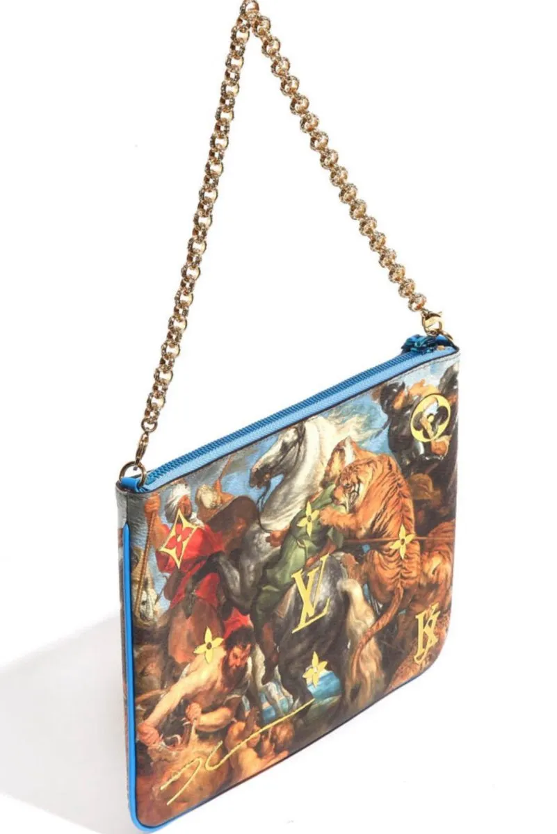 Louis Vuitton x Jeff Koons Rubens "Masters" Clutch with Chain 66854