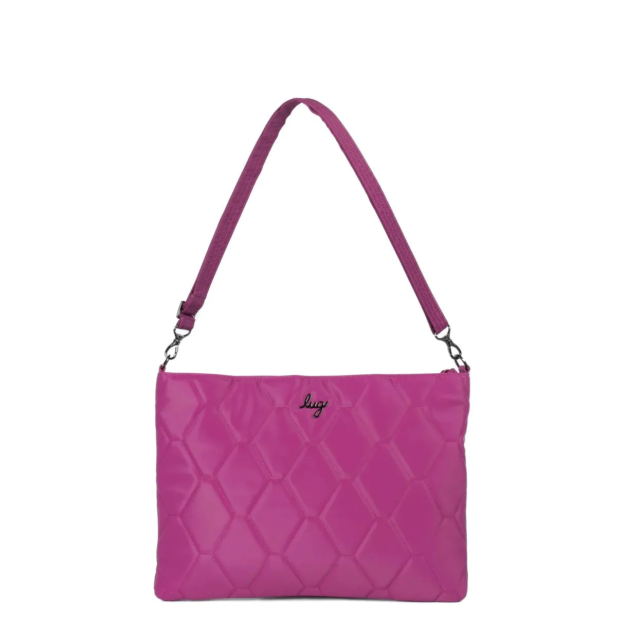 LUG Galley Satin Luxe VL Portfolio Crossbody Bag in Orchid Satin