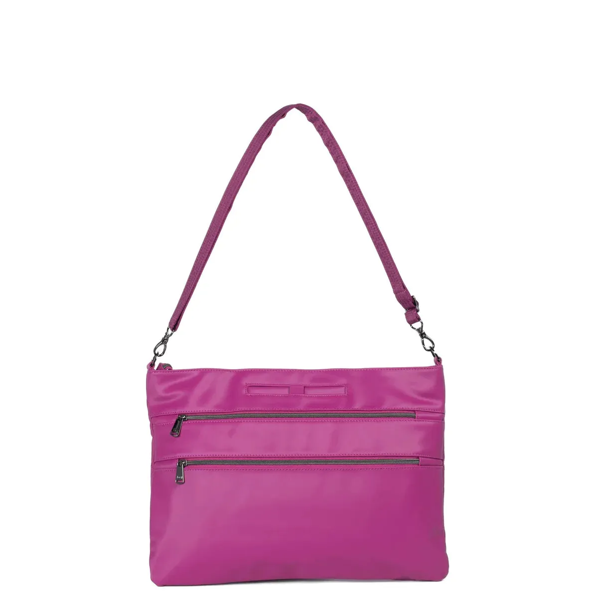 LUG Galley Satin Luxe VL Portfolio Crossbody Bag in Orchid Satin