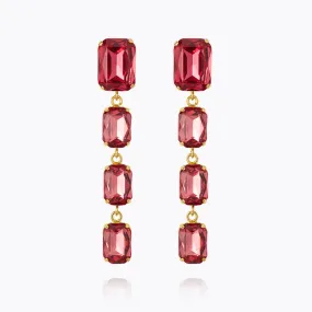 Lydia Long Earrings / Mulberry Red