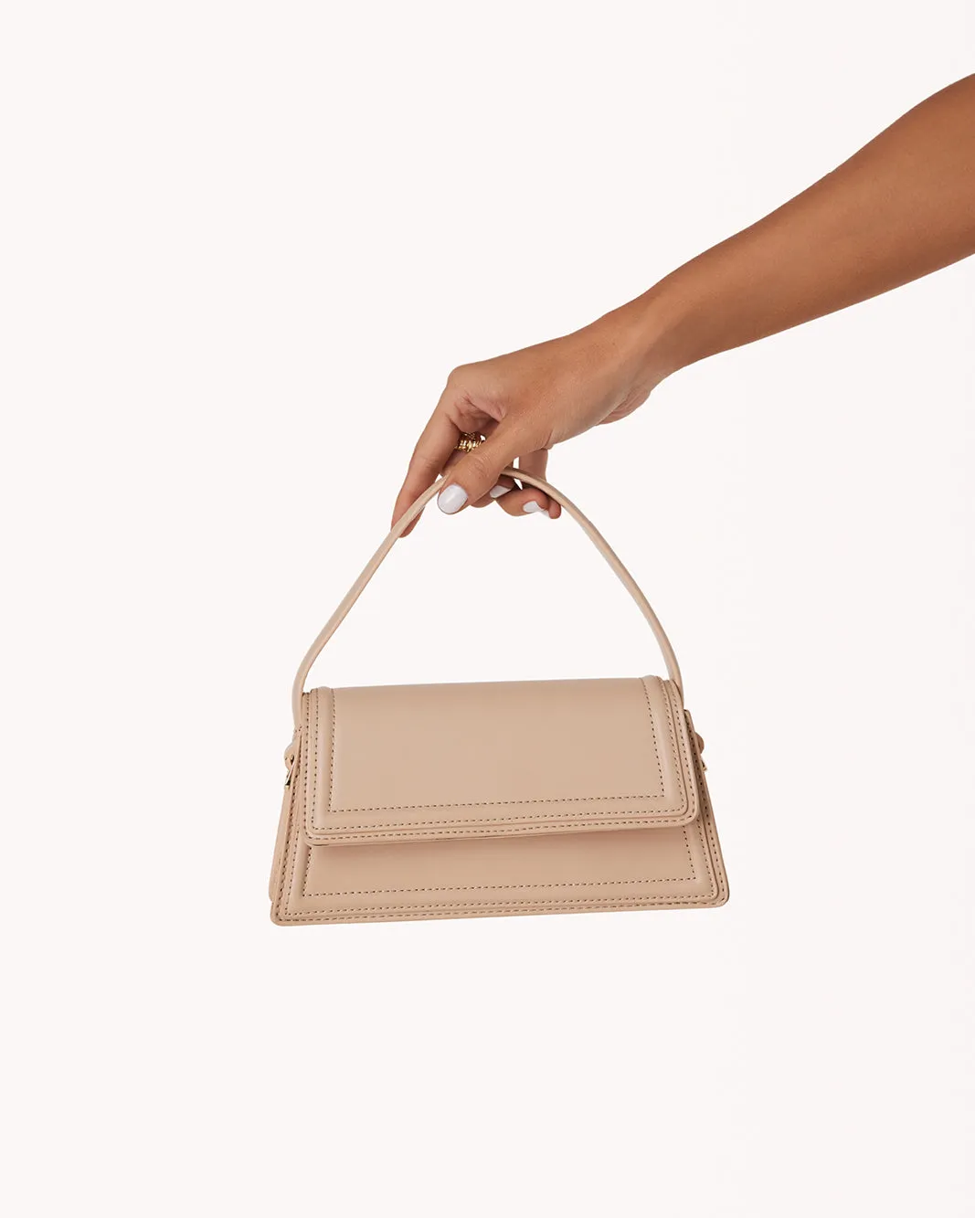 MARBLE HANDLE BAG - NUDE