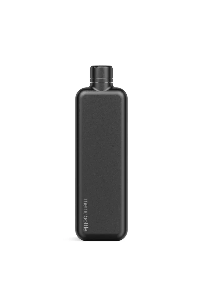 Memobottle - Slim - Stainless Steel - Black