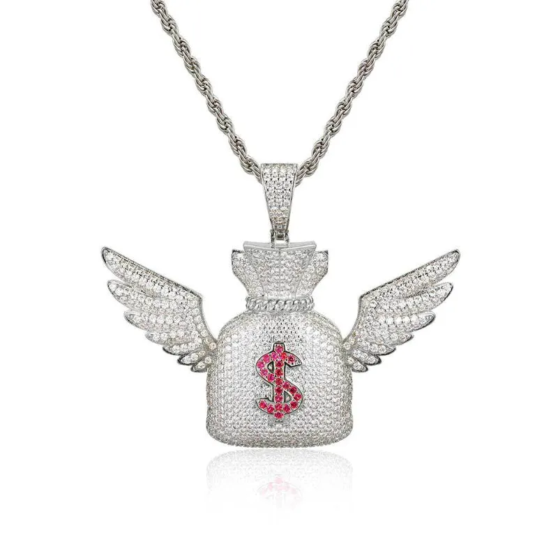 Money Bag with wings Pendant