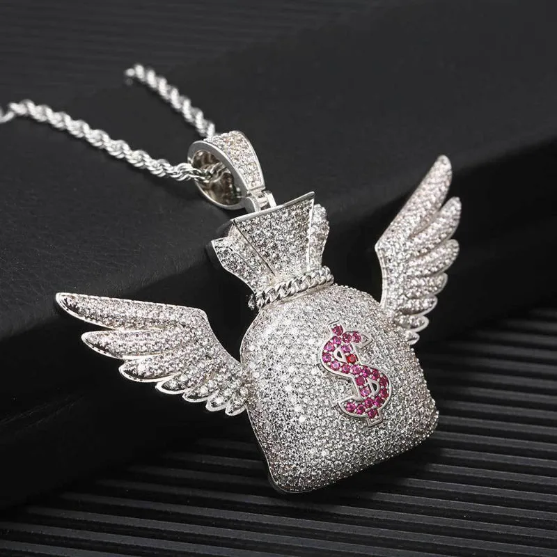 Money Bag with wings Pendant