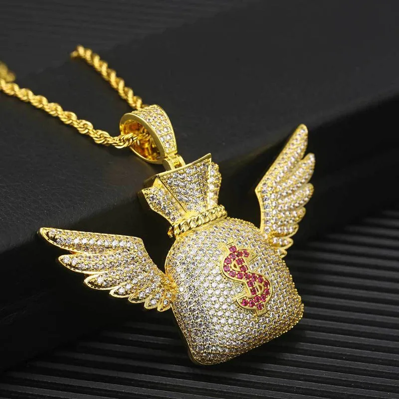 Money Bag with wings Pendant