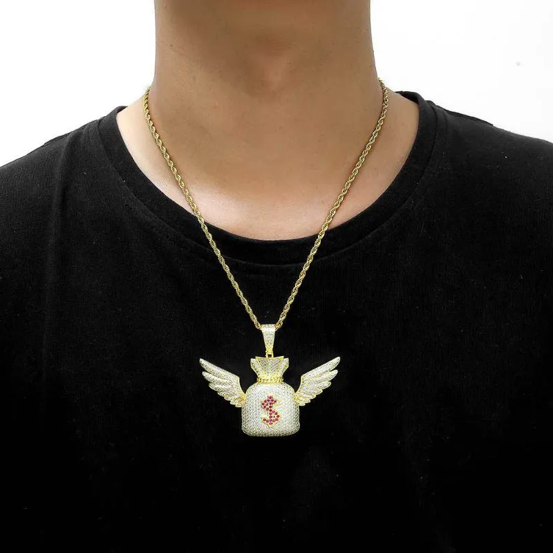 Money Bag with wings Pendant