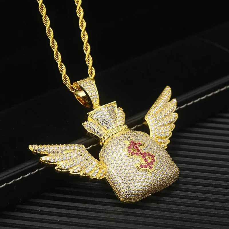 Money Bag with wings Pendant