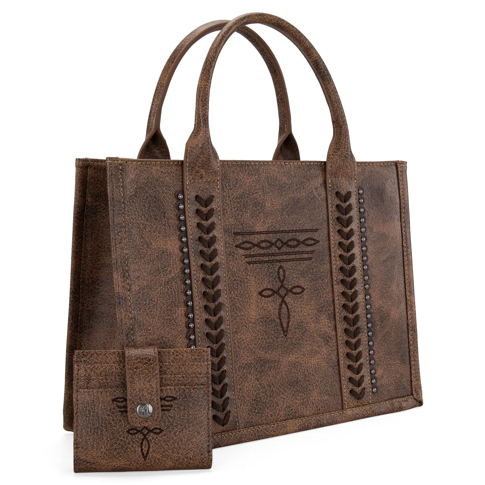 Montana West Whipstitch Tote Bag Set