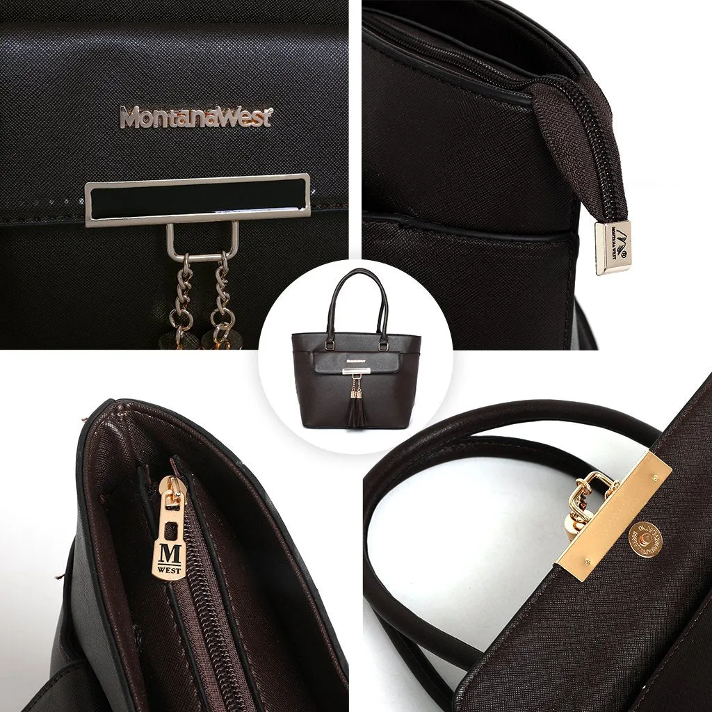 MWC2-033W Montana West  Tassel Tote with Wallet Set