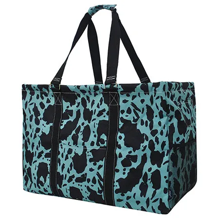 Neon Cow Turquoise NGIL Mega Shopping Utility Tote Bag