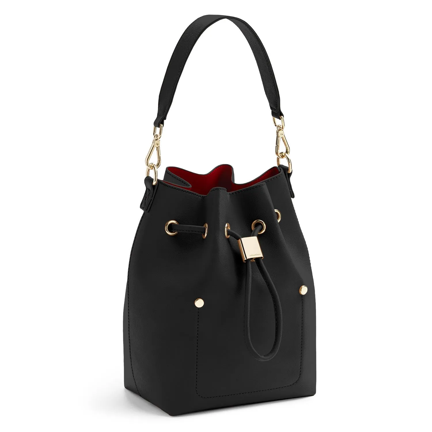 Niko-Niko Bucket Bag - Black/Maroon